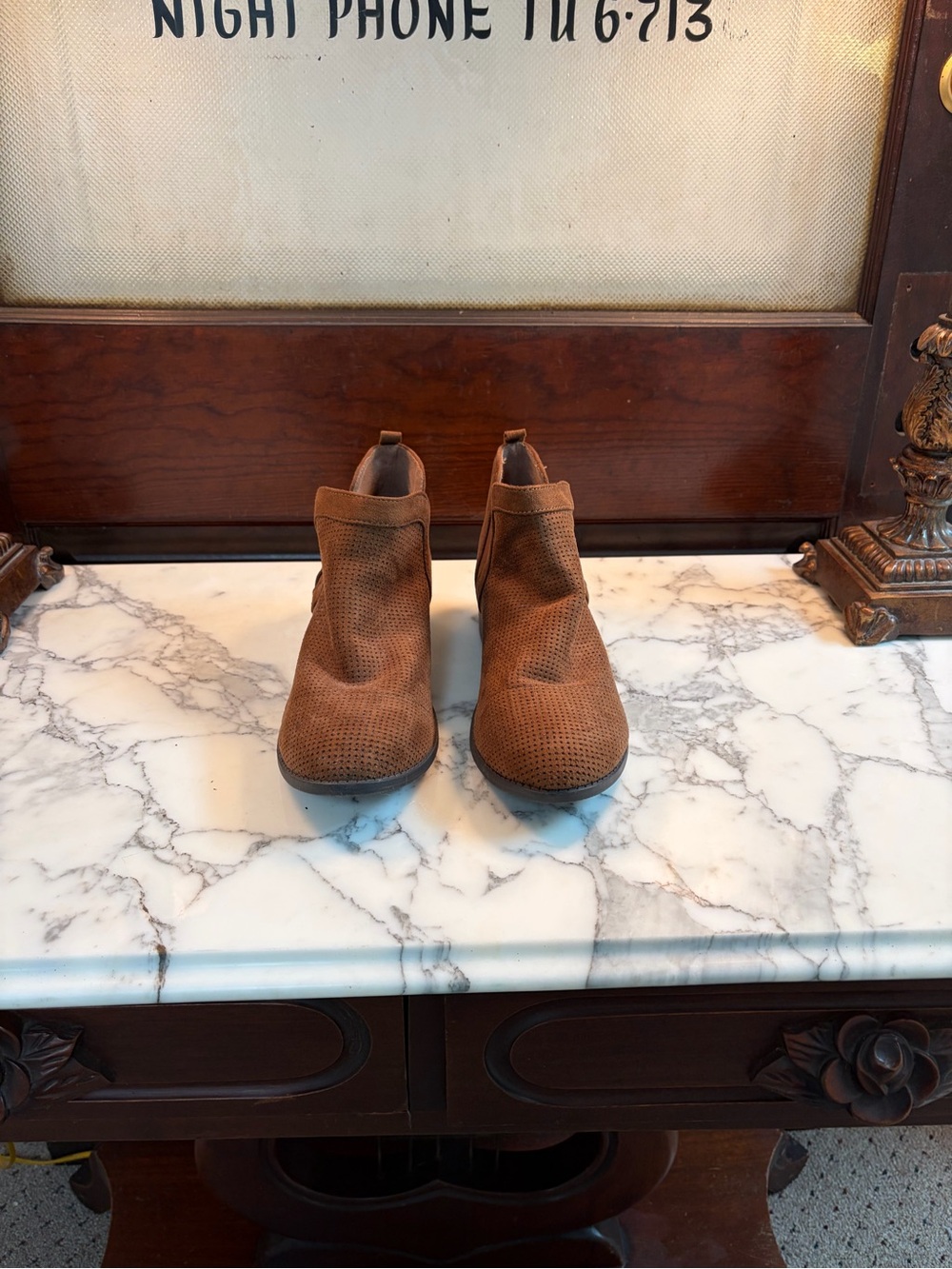 Women’s Brown Suede Ankle Boots Size 10